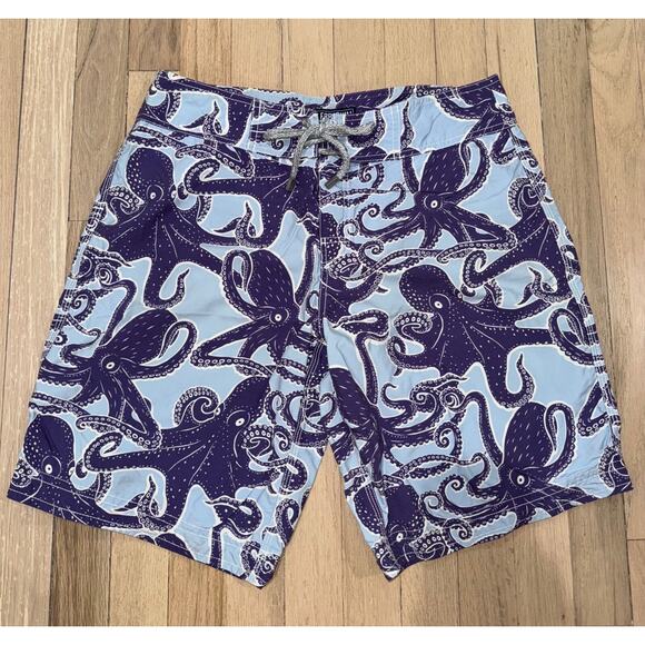 Vilebrequin Rare Mens Purple Squid Blu Swim Swimming Trunks Lined Board Shorts S - Picture 2 of 10